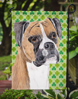 Boxer St. Patrick's Day Shamrock Portrait Flag Garden Size