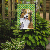 Australian Shepherd St. Patrick's Day Shamrock Flag Garden Size