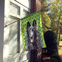 Belgian Sheepdog St. Patrick's Day Shamrock Portrait Flag Canvas House Size