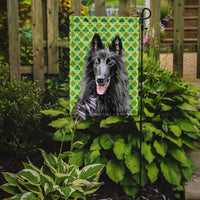 Belgian Sheepdog St. Patrick's Day Shamrock Portrait Flag Garden Size