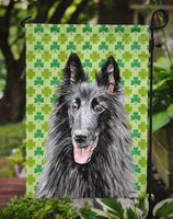 Belgian Sheepdog St. Patrick's Day Shamrock Portrait Flag Garden Size