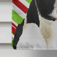 Boston Terrier Candy Cane Holiday Christmas Flag Canvas House Size