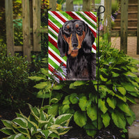 Dachshund Candy Cane Holiday Christmas Flag Garden Size