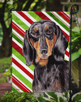 Dachshund Candy Cane Holiday Christmas Flag Garden Size