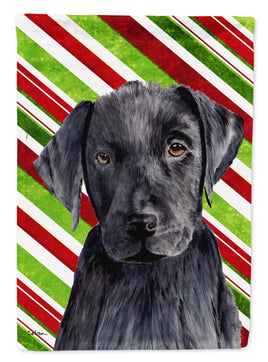 Labrador Candy Cane Holiday Christmas Flag Canvas House Size