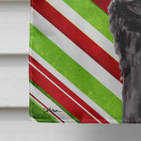 Pug Candy Cane Holiday Christmas Flag Canvas House Size