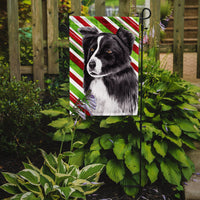 Border Collie Candy Cane Holiday Christmas Flag Garden Size