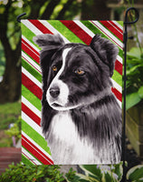 Border Collie Candy Cane Holiday Christmas Flag Garden Size