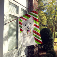 Westie Candy Cane Holiday Christmas Flag Canvas House Size