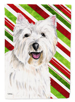 Westie Candy Cane Holiday Christmas Flag Canvas House Size