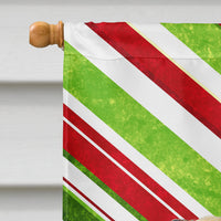 Pug Candy Cane Holiday Christmas Flag Canvas House Size