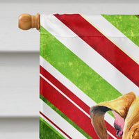 Bulldog English Candy Cane Holiday Christmas Flag Canvas House Size