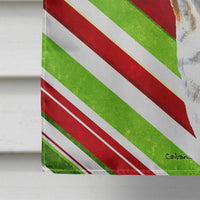 Bulldog English Candy Cane Holiday Christmas Flag Canvas House Size