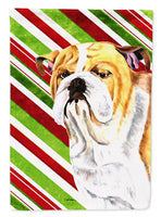 Bulldog English Candy Cane Holiday Christmas Flag Canvas House Size