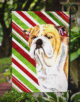 Bulldog English Candy Cane Holiday Christmas Flag Garden Size