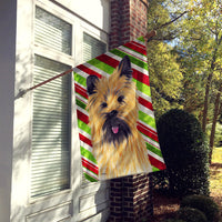 Cairn Terrier Candy Cane Holiday Christmas Flag Canvas House Size