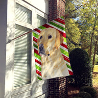 Labrador Candy Cane Holiday Christmas Flag Canvas House Size