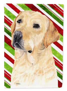 Labrador Candy Cane Holiday Christmas Flag Canvas House Size