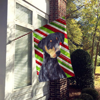 Doberman Candy Cane Holiday Christmas Flag Canvas House Size