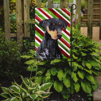 Doberman Candy Cane Holiday Christmas Flag Garden Size