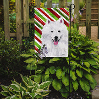 American Eskimo Candy Cane Holiday Christmas Flag Garden Size