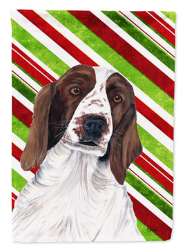 Welsh Springer Spaniel Candy Cane Holiday Christmas Flag Canvas House Size