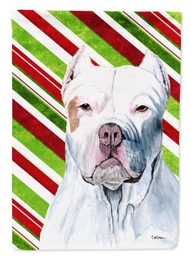 Pit Bull Candy Cane Holiday Christmas Flag Canvas House Size