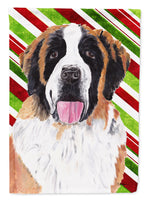 Saint Bernard Candy Cane Holiday Christmas Flag Garden Size