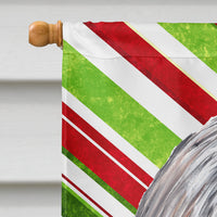 Shih Tzu Candy Cane Holiday Christmas Flag Canvas House Size