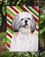 Shih Tzu Candy Cane Holiday Christmas Flag Garden Size