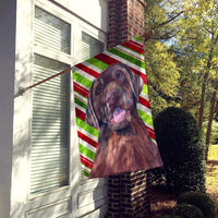 Labrador Candy Cane Holiday Christmas Flag Canvas House Size