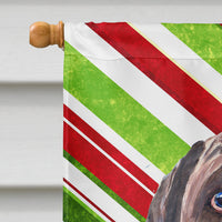 Labrador Candy Cane Holiday Christmas Flag Canvas House Size