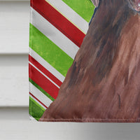 Labrador Candy Cane Holiday Christmas Flag Canvas House Size