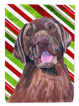 Labrador Candy Cane Holiday Christmas Flag Garden Size