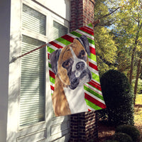 Boxer Candy Cane Holiday Christmas Flag Canvas House Size