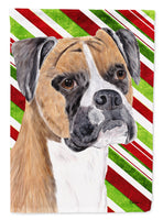 Boxer Candy Cane Holiday Christmas Flag Garden Size