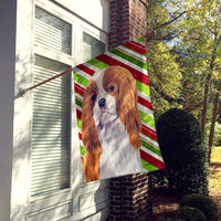 Cavalier Spaniel Candy Cane Holiday Christmas Flag Canvas House Size