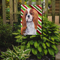 Cavalier Spaniel Candy Cane Holiday Christmas Flag Garden Size