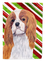 Cavalier Spaniel Candy Cane Holiday Christmas Flag Garden Size