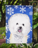 Bichon Frise Winter Snowflakes Holiday Flag Garden Size