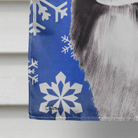 Border Collie Winter Snowflakes Holiday Flag Canvas House Size