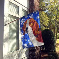 Beagle Winter Snowflakes Holiday Flag Canvas House Size