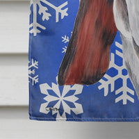 Basset Hound Winter Snowflakes Holiday Flag Canvas House Size