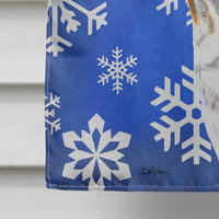 Bulldog English Winter Snowflakes Holiday Flag Canvas House Size