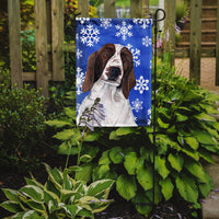 Welsh Springer Spaniel Winter Snowflakes Holiday Flag Garden Size