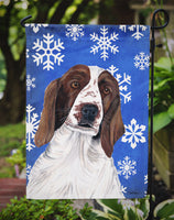 Welsh Springer Spaniel Winter Snowflakes Holiday Flag Garden Size