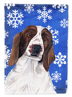 Welsh Springer Spaniel Winter Snowflakes Holiday Flag Garden Size