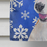 Basenji Winter Snowflakes Holiday Flag Canvas House Size