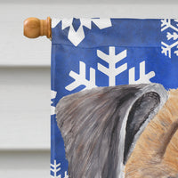 Boxer Winter Snowflakes Holiday Flag Canvas House Size