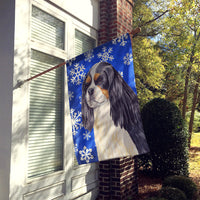 Cavalier Spaniel Winter Snowflakes Holiday Flag Canvas House Size